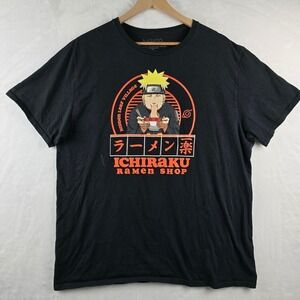 Naruto Shippuden Ichiraku Ramen Shop Black T Shirt Mens Anime Manga Black XL‎